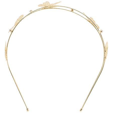 Scunci Real Style Double Thin Butterfly Stone Headband Gold
