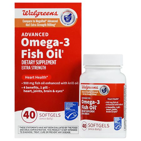 Walgreens Extra Strength Advanced Omega-3 Fish Oil 900 mg Softgels