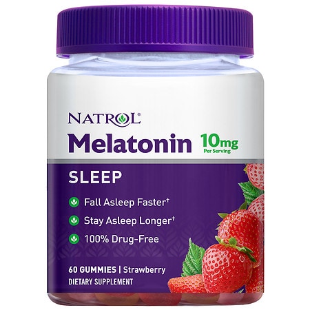 Natrol Melatonin 10mg, Sleep Support, Gummies Strawberry