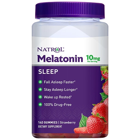 Natrol Melatonin 10mg, Sleep Support, Gummies Strawberry