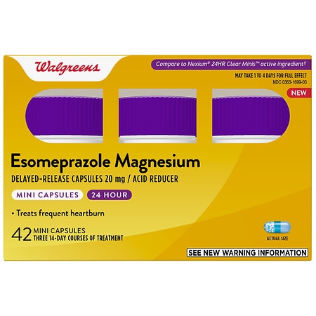 Walgreens Acid Reducer Esomeprazole Magnesium Delayed-Release Mini Capsules, 20 mg