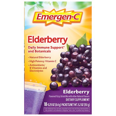 Emergen-C Fizzy Drink Mix Immune Support Elderberry