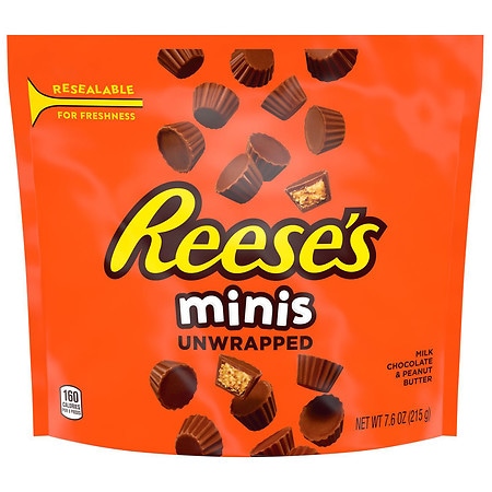 Reese's Minis Cups Candy, Unwrapped Milk Chocolate Peanut Butter