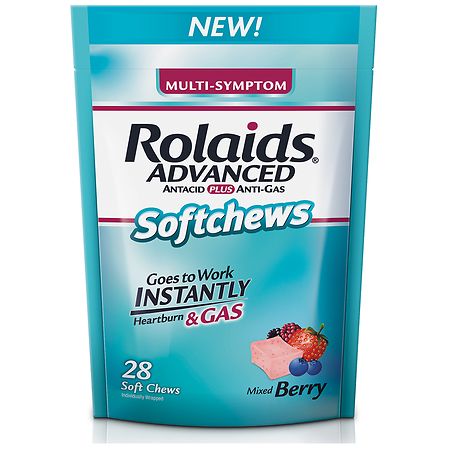 Rolaids Antacid + Antigas Softchews Mixed Berry