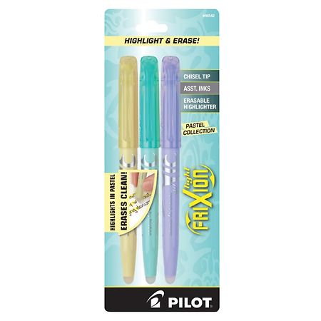 Pilot Frixion Pastel Erasable Highlighters Assorted Ink