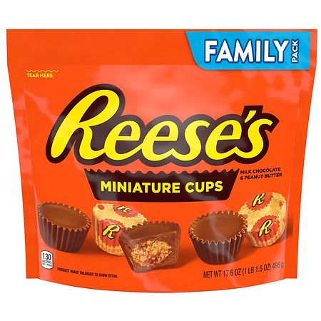 Reese's Miniatures Peanut Butter Cups, Candy, Family Pack Milk Chocolate