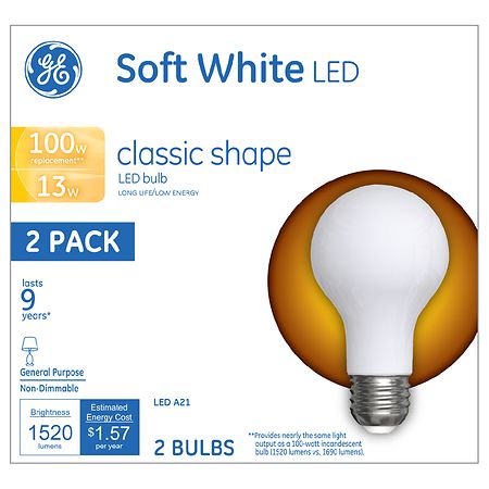 GE 100W Replacement Led Light Bulbs General Purpose Soft White