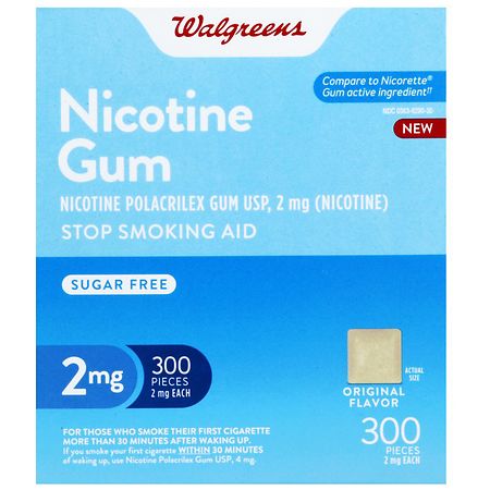Walgreens Nicotine Gum, Sugar Free, 2mg Original