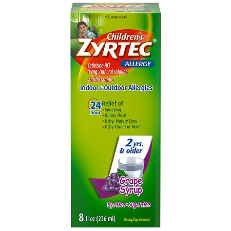 Children's Zyrtec 24 Hour Allergy Relief Syrup, Grape