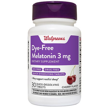 Walgreens Dye-Free Melatonin 3 mg Cherry