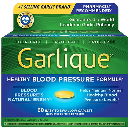 Garlique Healthy Blood Pressure Supplement, Odor Free Garlic