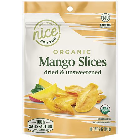 Nice! Dried & Unsweetened Organic Mango Slices