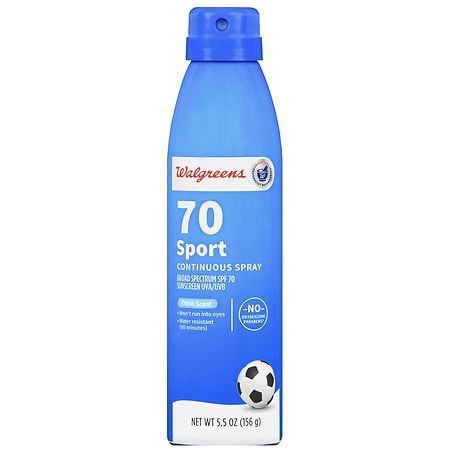 Walgreens Sport Sunscreen Continuous Spray SPF 70 Fresh