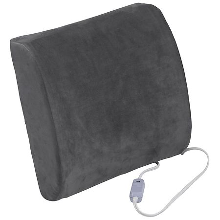 Drive Medical Comfort Touch Heated Lumbar Support Cushion Gray