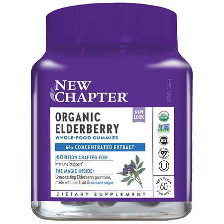 New Chapter Organic Elderberry Whole-Food Gummies, Vegan Gummies