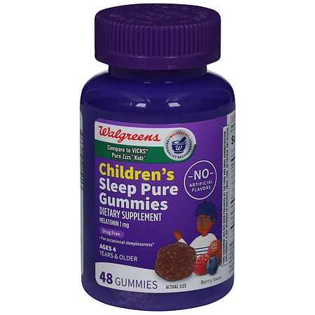 Walgreens Children's Wal-Sleep Z Pure Gummies Melatonin 1mg Berry