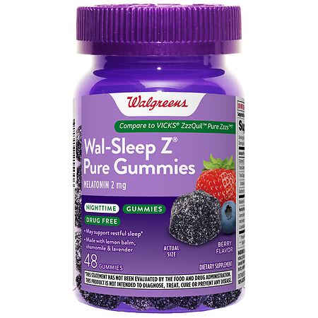 Walgreens Wal-Sleep Z Pure Gummies, Melatonin 2 mg Berry