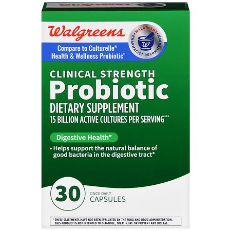 Walgreens Clinical Strength Probiotic Capsules 15 Billion Active Cultures