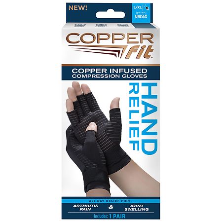 Copper Fit Hand Relief Gloves Black