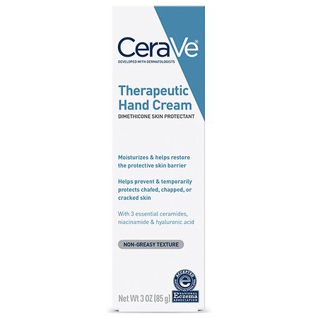 CeraVe Therapeutic Hand Cream for Dry Cracked Hands, Fragrance Free