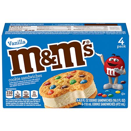 M&M's Vanilla Ice Cream Cookie Sandwiches
