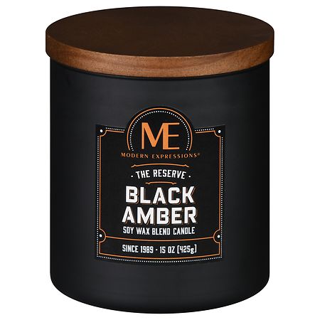 Modern Expressions Soy Wax Blend Candle Black Amber