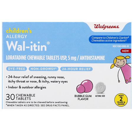 Walgreens Wal-itin Dye Free Chewable Tablets