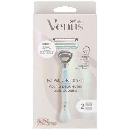 Gillette Venus Women's Pubic Hair & Skin Razor + 2 Blade Refills