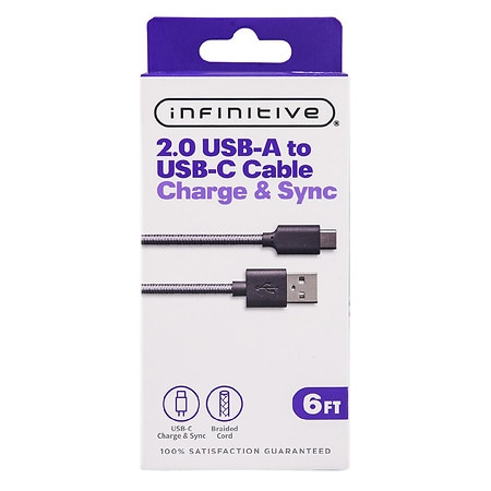 Infinitive 2.0 USB-A to USB-C Charge and Sync 6 ft