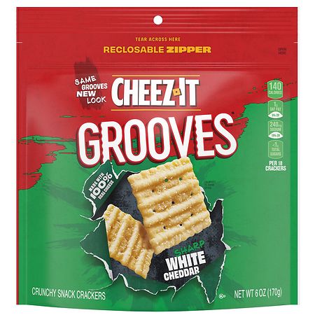 Cheez-It Grooves Cheese Crackers Sharp White Cheddar
