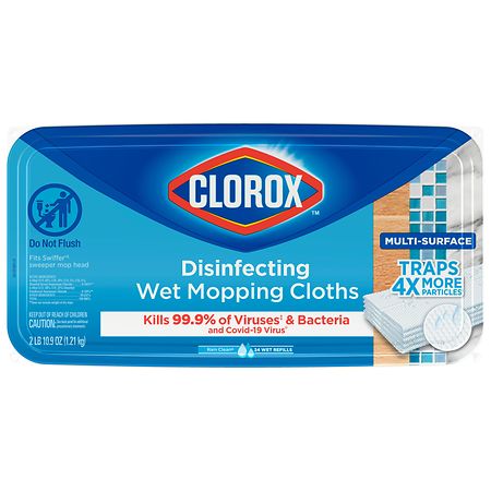 Clorox Disinfecting Wet Mopping Cloths Rain Clean
