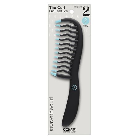Conair The Curl Collective Wavy Hair Comb Blue & Black