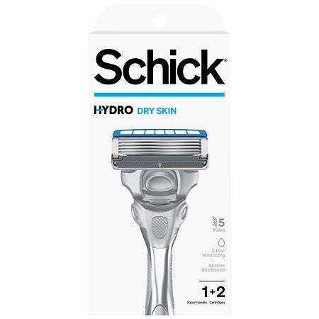 Schick Dry Skin 5-Blade Razor Handle + 2 Refills