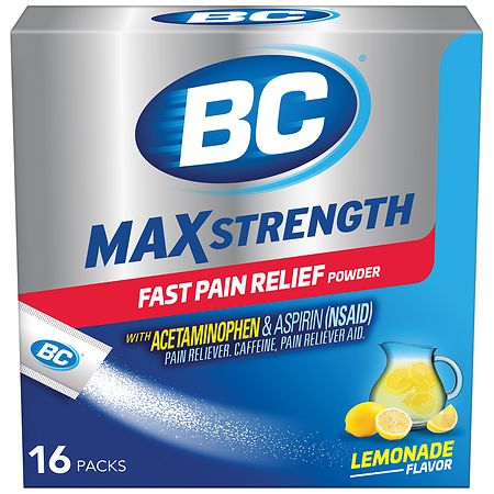 BC MAX Strength Fast Pain Relief Powder Sticks Lemonade