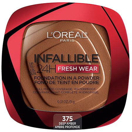 L'Oreal Paris Up to 24 Hour Fresh Wear Foundation in a Powder Deep Amber