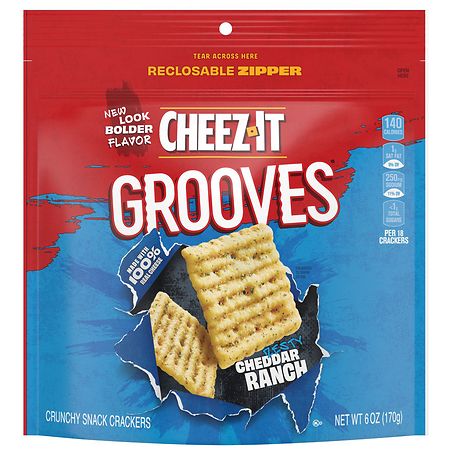 Cheez-It Grooves Crunchy Snack Crackers Zesty Cheddar Ranch