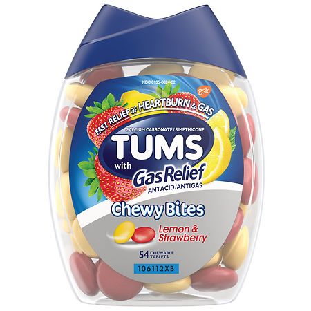 Tums Antacid Chewable Tablets Lemon & Strawberry