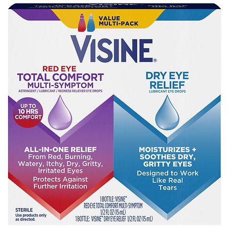 Visine Red Eye Total Comfort Multi-Symptom & Dry Eye Relief Multipack