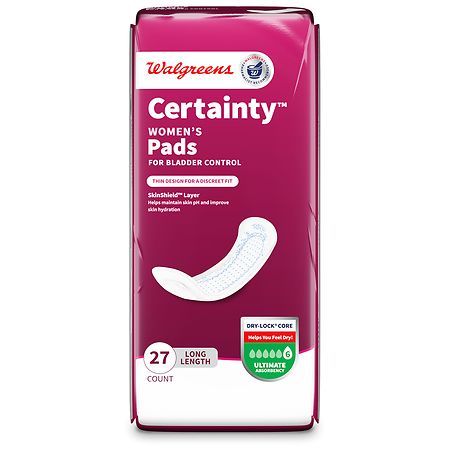 Walgreens Certainty Women's Pads for Bladder Control Ultimate Absorbency Long Length