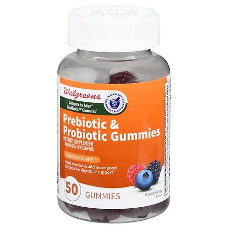 Walgreens Prebiotic & Probiotic 1 Billion CFU Gummies Mixed Berry