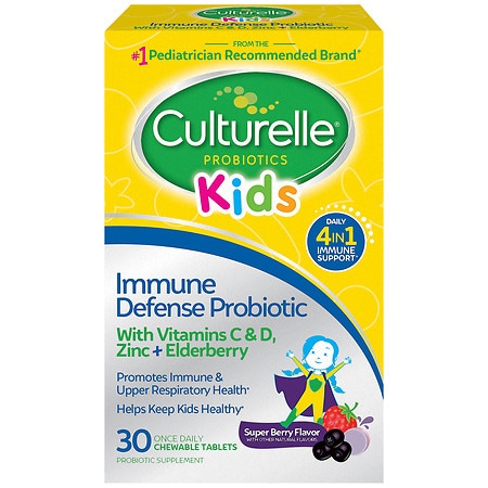 Culturelle Kids Immune Defense Probiotic Chewable Vitamin C, Vitamin D & Zinc + Elderberry