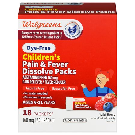 Walgreens Children's Pain & Fever Dissolve Packs Wild Berry