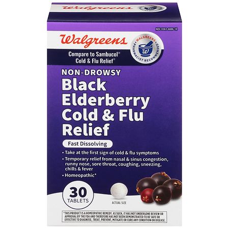 Walgreens Black Elderberry Cold & Flu Relief Tablets