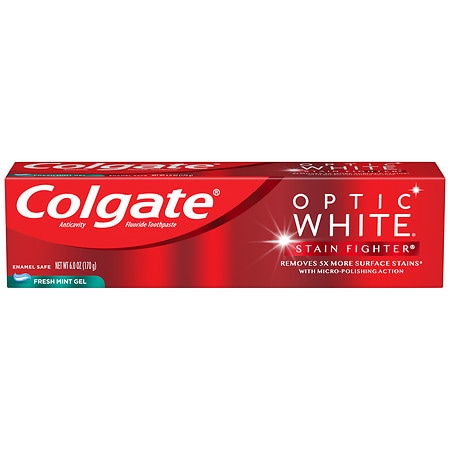Colgate Optic White Stain Fighter Toothpaste, Fresh Mint Gel