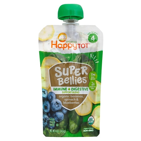 Happy Tots Super Bellies Organic Banana, Spinach & Blueberries