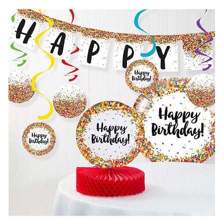 Creative Converting Confetti Sprinkles Birthday Decor Kit