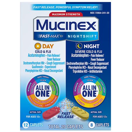 Mucinex Maximum Strength Fast-Max Day Cold & Flu & Nightshift Severe Cold & Flu