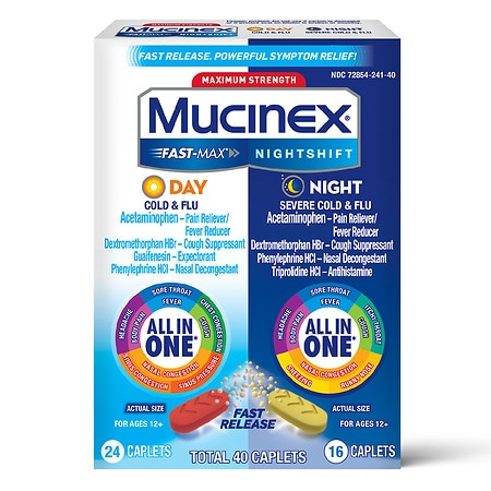 Mucinex Fast-Max Maximum Strength Fast-Max Day Cold & Flu & Nightshift Severe Cold & Flu