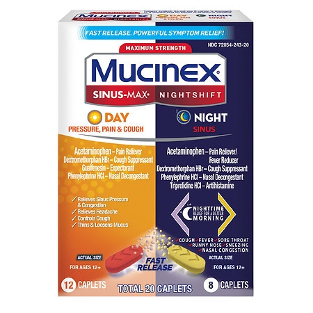Mucinex Sinus-Max Day & Nightshift Sinus Caplets