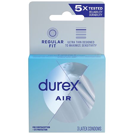Durex Air Extra Thin, Transparent Natural Rubber Latex Condoms